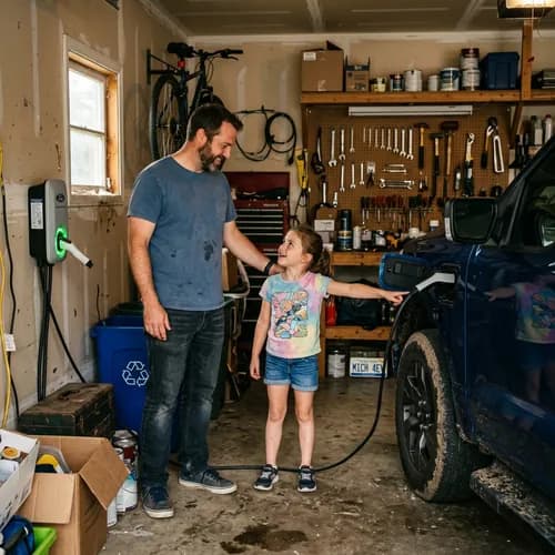 Ford F-150 Lightning at home Level 2 charger